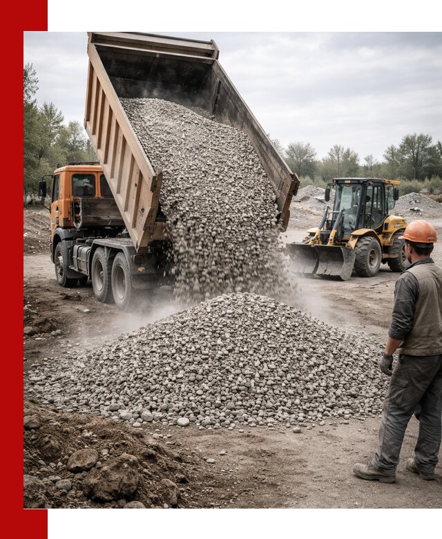 Доставка щебня в Заволжье крупными и мелкими фракциями