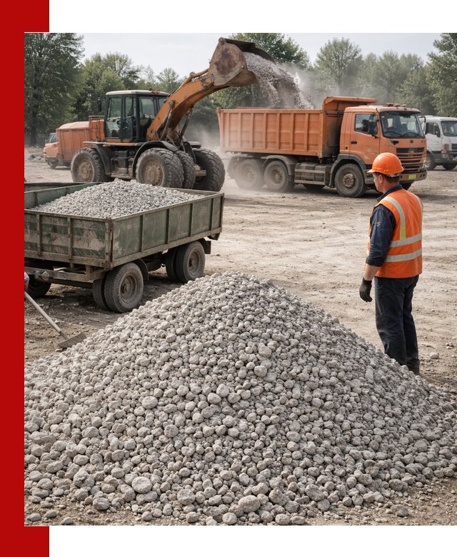 Доставка известнякового щебня фракция 20–40 в Заволжье