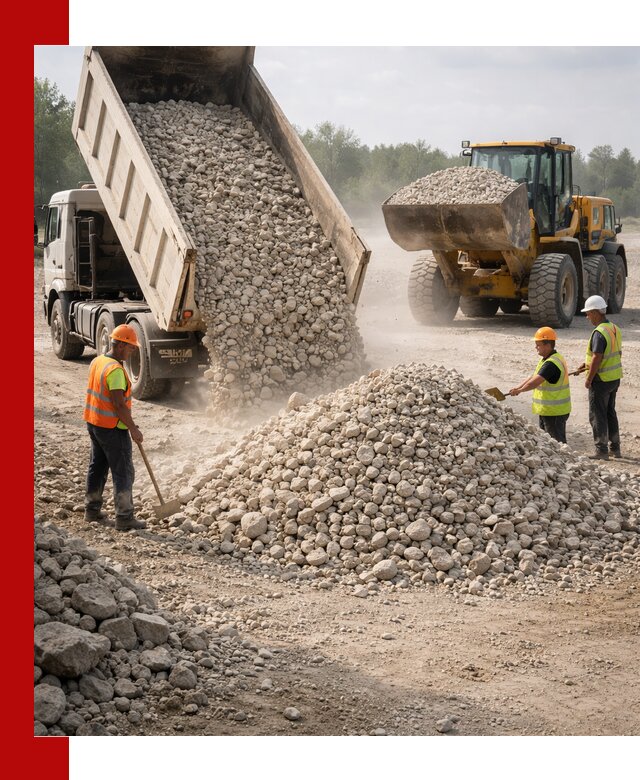 Доставка известнякового щебня фр. 40-70 в Заволжье
