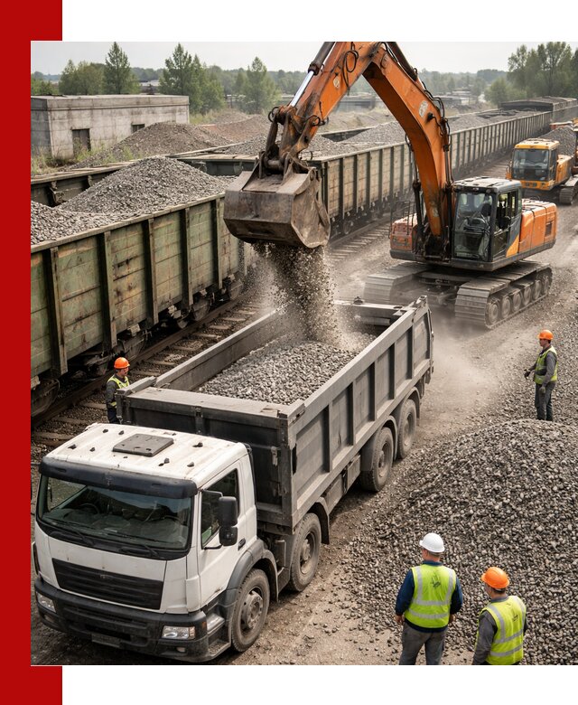 Железнодорожный щебень фракция 25–60 для поставок в Заволжье