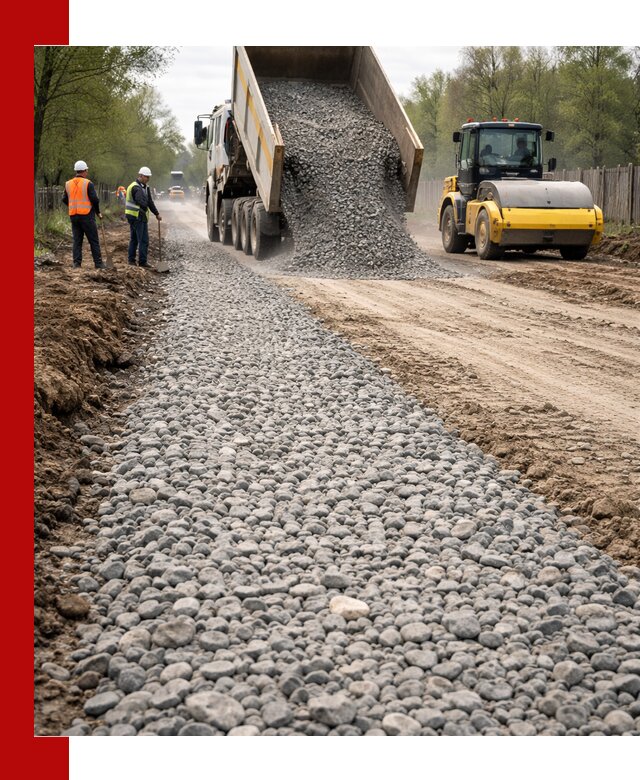 Доставка щебня для отсыпки дорог в Заволжье высокого качества