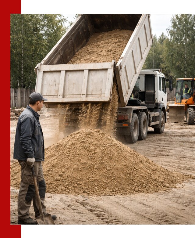 Доставка и продажа песка с разгрузкой в Заволжье