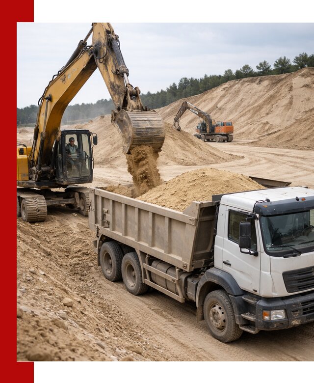 Доставка карьерного песка с самосвалами и разгрузкой в Заволжье