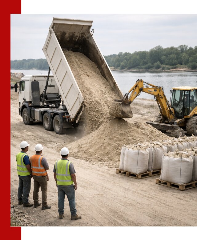 Доставка речного песка в Заволжье самосвалами и погрузкой