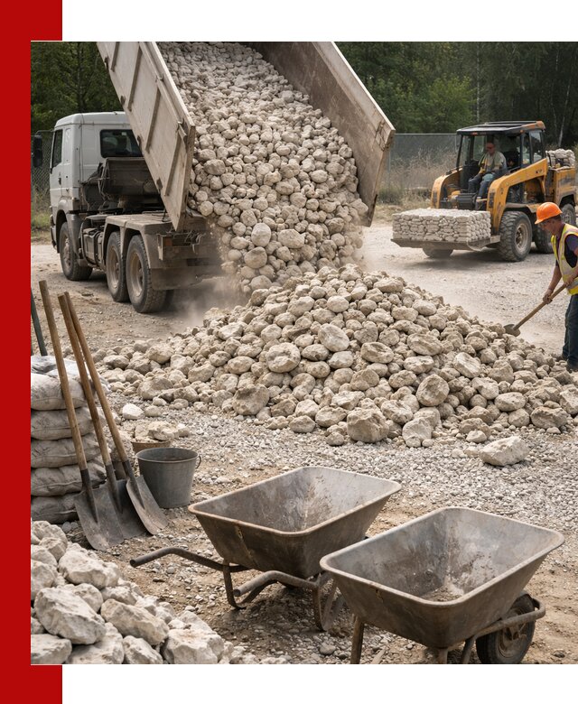 Доставка и продажа бутового известнякового камня в Заволжье