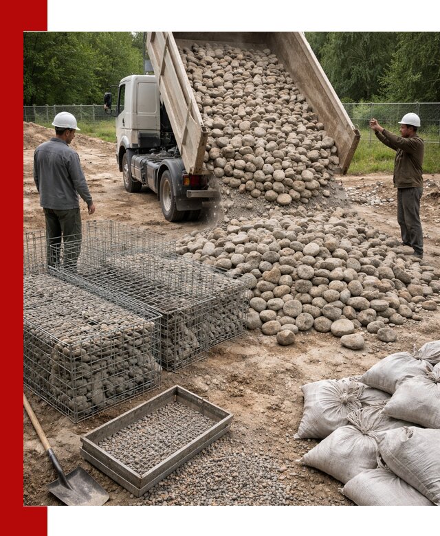 Камень для габионов фракция 70–151 в Заволжье