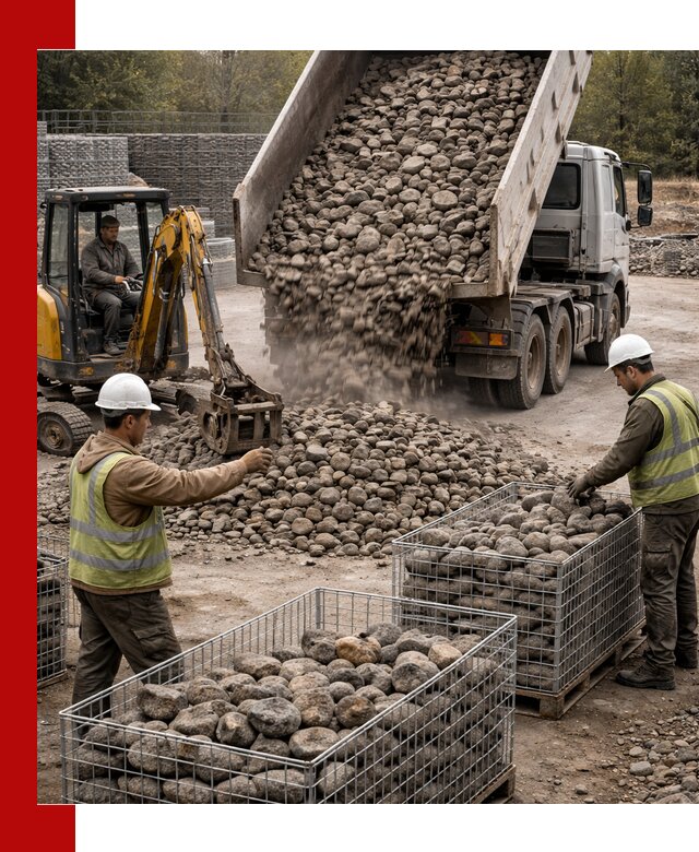 Камень для габионов фракция 100–201 в Заволжье