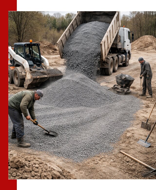 Отсев для подсыпки в Заволжье — доставка и подсыпка на участок