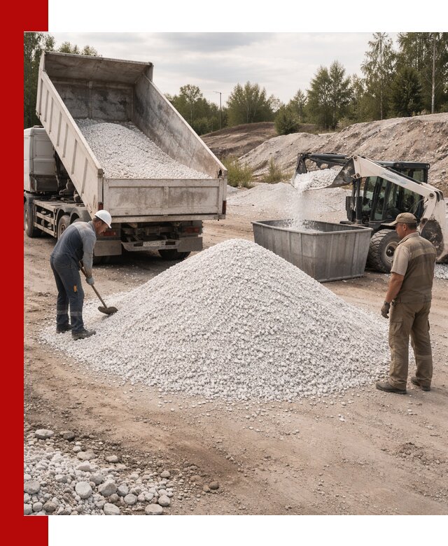 Доставка и продажа белой мраморной крошки в Заволжье