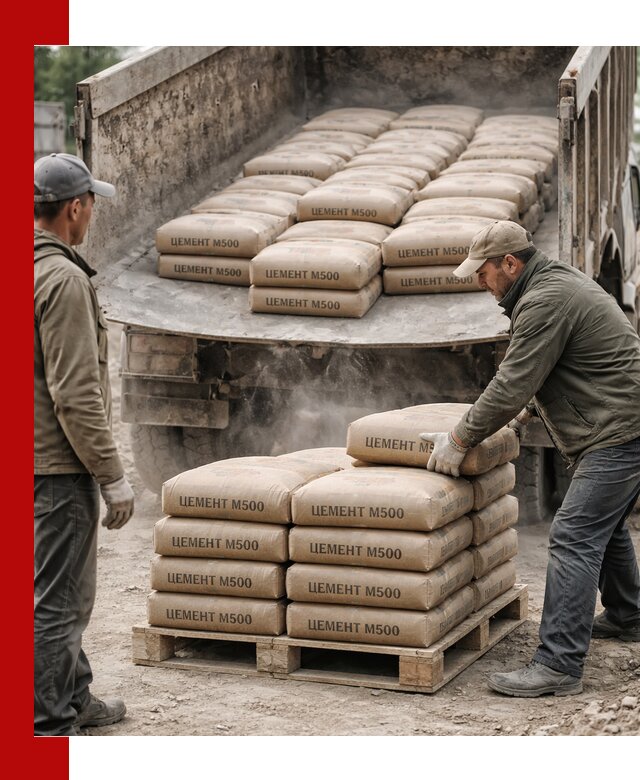 Цемент М500 с доставкой самосвалом в Заволжье