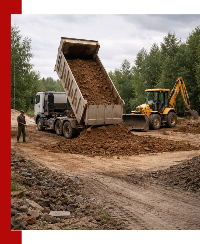 Доставка суглинка самосвалами в Заволжье подсыпка и планировка