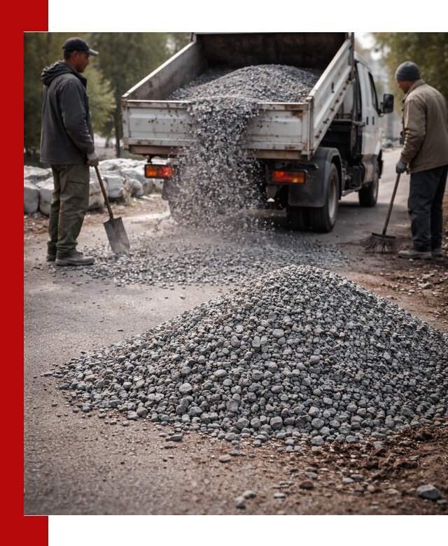 Гранитная крошка для посыпки дорог и тротуаров в Заволжье