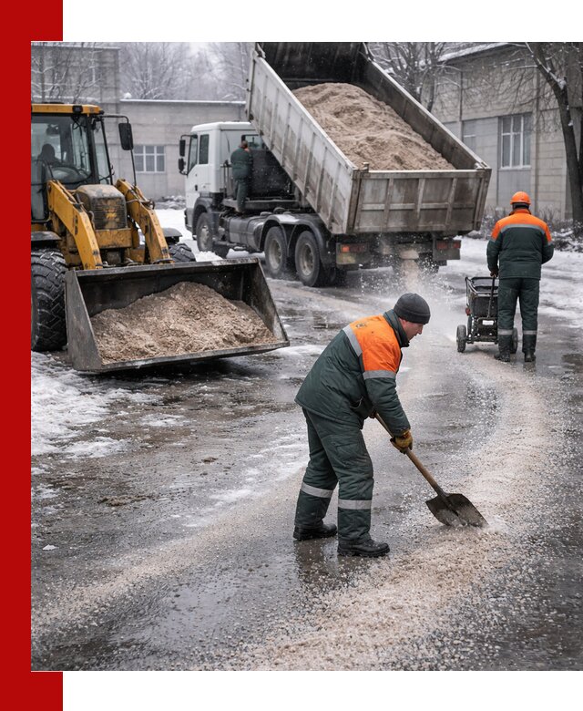Реагент против гололеда с доставкой и нанесением в Заволжье