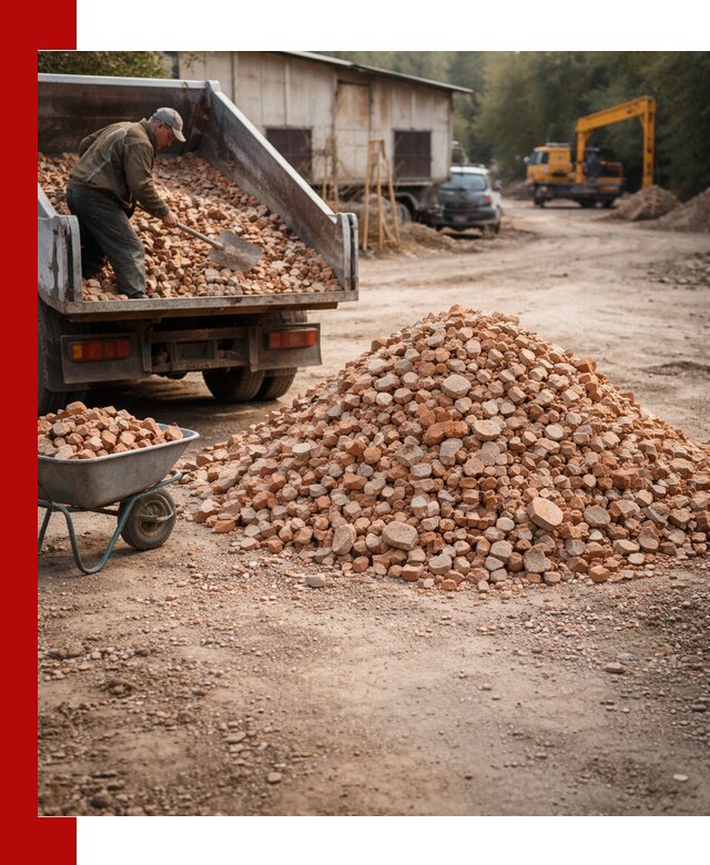 Доставка и подушка из боя кирпича с разгрузкой в Заволжье